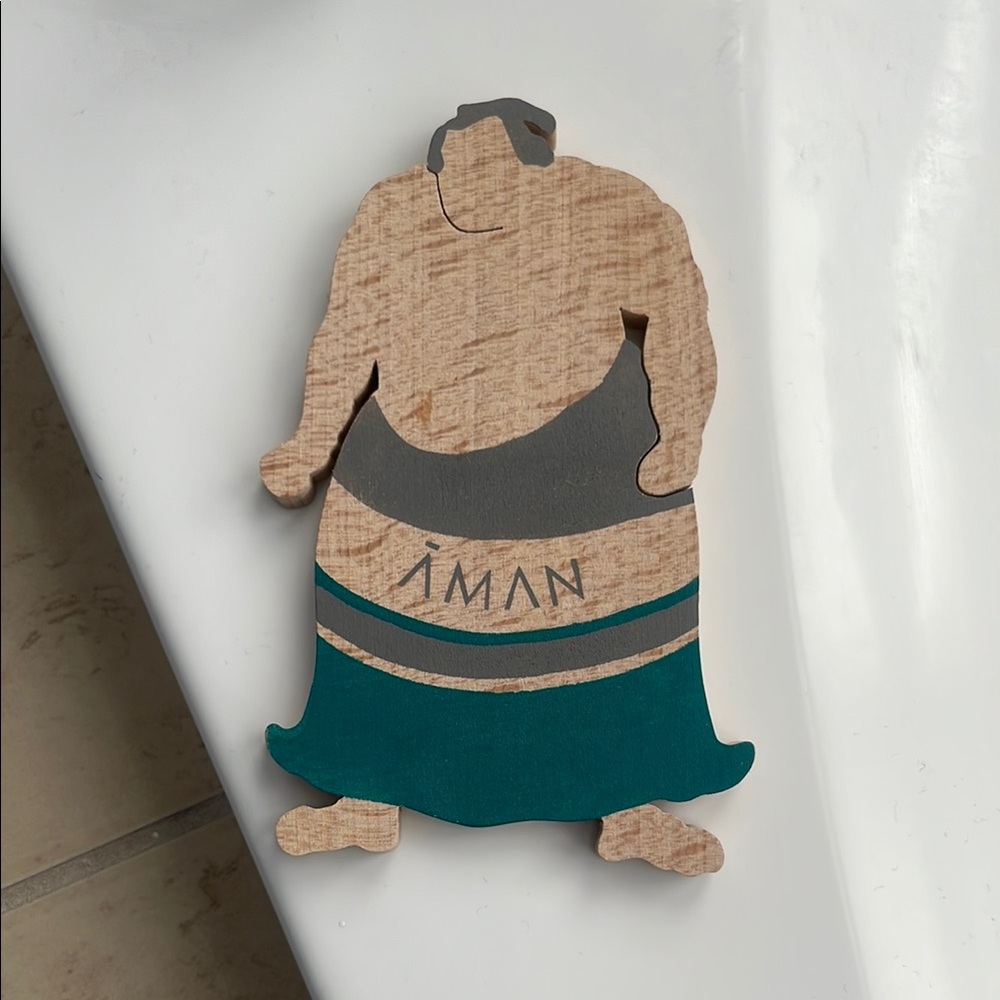 ÁMAN Wooden Art craft Deco from Aman Tokyo Hotel in Japan.Cute unique home gift